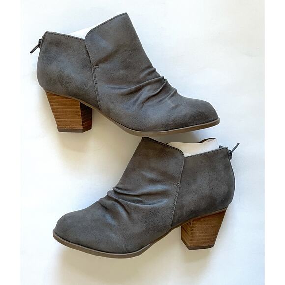 Report Scrunch Heeled Booties Boots Gray Brown Size 6.5 NEW - Picture 5 of 9